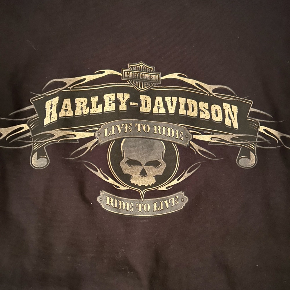 Harley-Davidson Black Long Sleeve Tee with Graphic Design - Picture 2 of 8